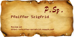 Pfeiffer Szigfrid névjegykártya